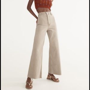 Zara High Waisted Marine Straight Pants